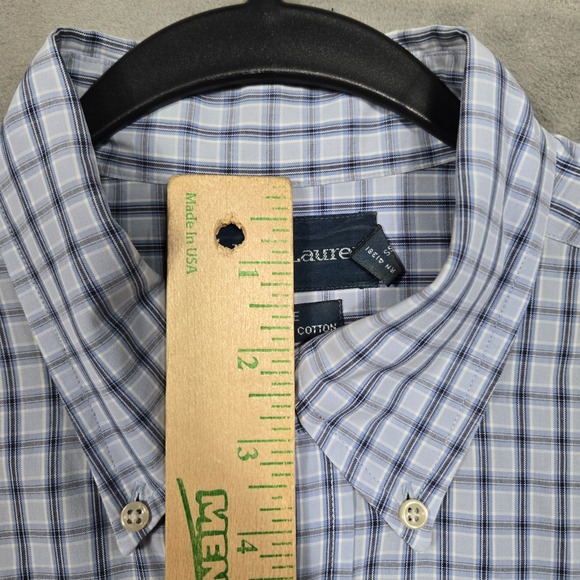 Ralph Lauren Blake shirt Large Plaid check‎ blue gray Long Sleeve button down - Picture 6 of 11